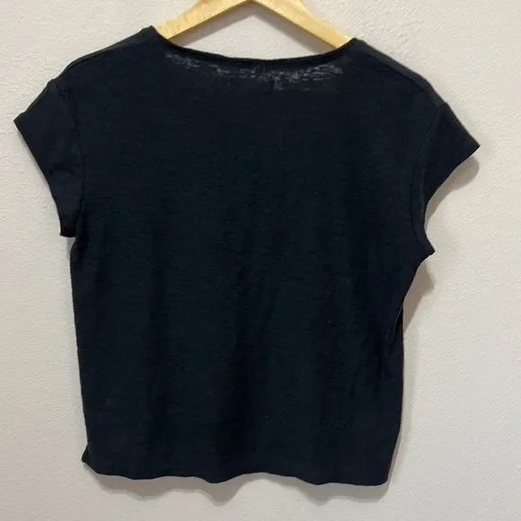 Madewell Black Sleeveless Cropped T-Shirt - Picture 2 of 5